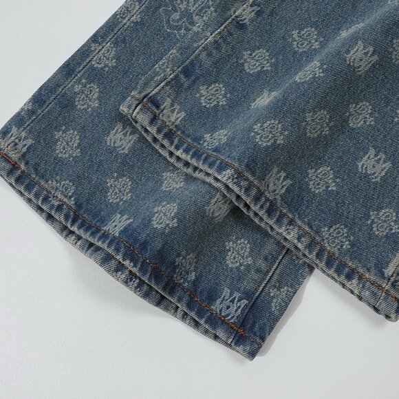 Amiri Patterned Denim Flared Jeans - Picture 6 of 9